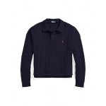POLO RALPH LAUREN CABLE WOOL-CASHMERE POLO SHIRT