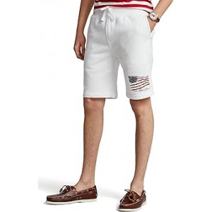 9.5 American Flag Fleece Shorts White