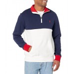 Cotton Interlock 1/4 Zip Sweatshirt Cruise Navy Multi