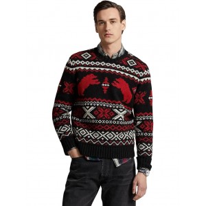 Polar Bear Fair Isle Wool Sweater Black Combo