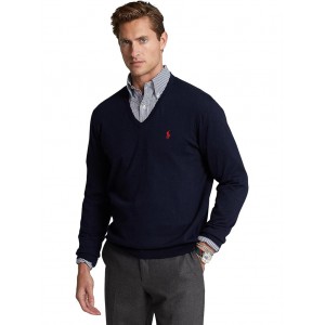 Cotton V-Neck Sweater Hunter Navy