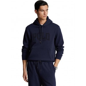 Logo Double-Knit Mesh-Face Hoodie Cruise Navy