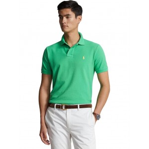 Custom Slim Fit Mesh Polo Shirt Green 4