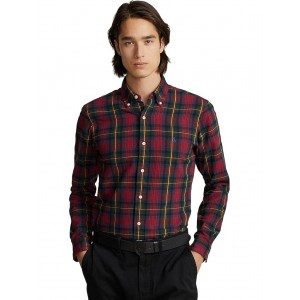 Classic Fit Plaid Oxford Shirt 6136 Red/Green Multi