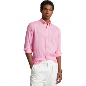 Classic Fit Long Sleeve Linen Shirt Harbor Pink