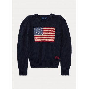 Flag Cotton Crewneck Sweater