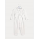 Smocked Organic Cotton Coverall