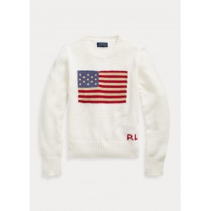 Flag Cotton Crewneck Sweater