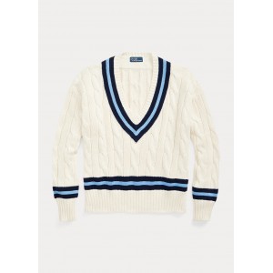 Cable-Knit Cotton Cricket Sweater