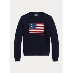 Flag Cotton Crewneck Sweater