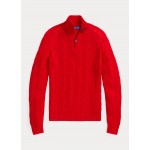 Cable-Knit Cashmere Quarter-Zip Sweater