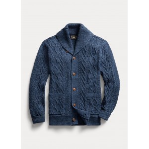 Aran-Knit Cotton Cardigan