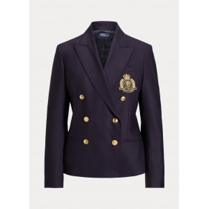 Double-Breasted Crest Blazer