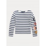Striped Nautical-Patch Cotton Jersey Tee