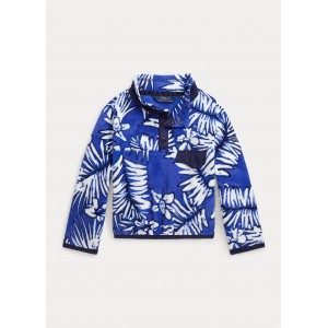 Tropical-Print Brushed Fleece Pullover