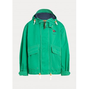 Water-Repellent Twill Hooded Jacket
