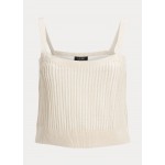 Linen-Blend Rib-Knit Sweater Tank Top