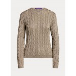 Cable-Knit Silk Crewneck Sweater