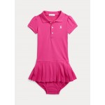 Pleated Mesh Polo Dress & Bloomer