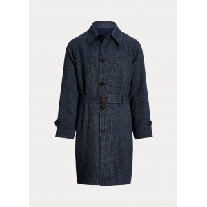 Reversible Tweed-Poplin Balmacaan Coat