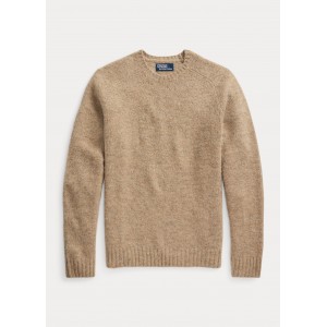 Suede-Patch Crewneck Sweater