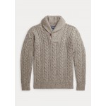 Cable-Knit Shawl-Collar Sweater