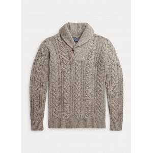 Cable-Knit Shawl-Collar Sweater