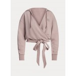 Cotton Terry Wrap Cropped Hoodie