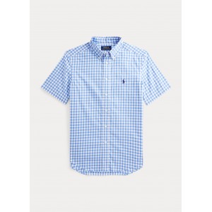 Gingham Poplin Short-Sleeve Shirt