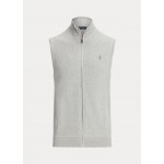 Mesh-Knit Cotton Full-Zip Sweater Vest