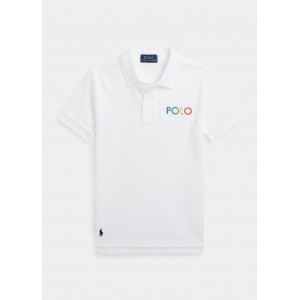 Ombre-Logo Cotton Mesh Polo Shirt