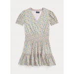Floral Faux-Wrap Cotton Jersey Dress