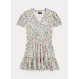 Floral Faux-Wrap Cotton Jersey Dress