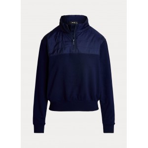 Quilted-Panel Fleece Pullover