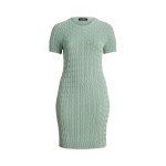 Cable-Knit Short-Sleeve Sweater Dress