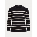 Striped Combed Cotton Crewneck Sweater