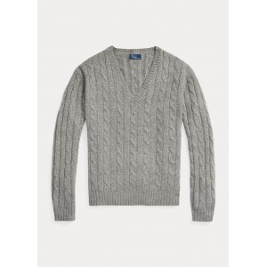Relaxed Fit Cable Cashmere Sweater