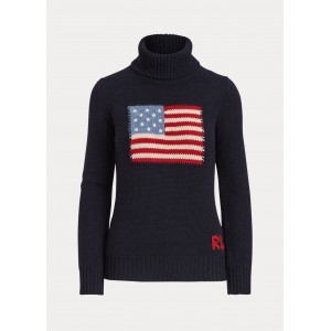 Flag Cashmere Turtleneck Sweater