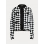 Sequined Houndstooth Cropped Jacket