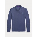 Wool Pique Long-Sleeve Polo Shirt
