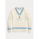 Embroidered Cotton-Blend Cricket Sweater