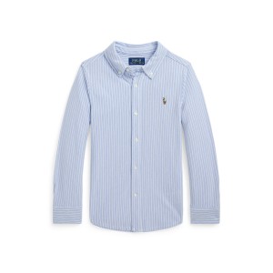Striped Knit Cotton Oxford Shirt
