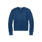 Indigo-Dyed Cotton Fisherman's Sweater