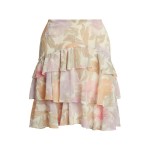 Floral Crinkle Georgette Tiered Skirt