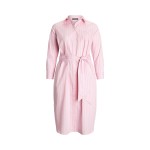 Striped Belted Broadcloth Shirtdress