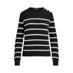 Striped Combed Cotton Crewneck Sweater