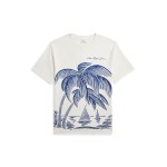 Beach-Print Cotton Jersey Tee