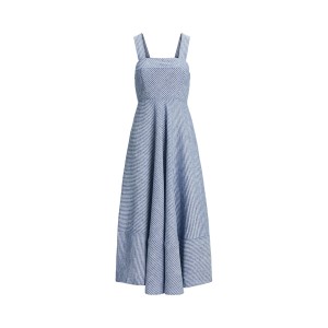 Pinstripe Linen Sleeveless Dress
