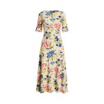 Floral Stretch Cotton Midi Dress