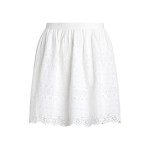 Eyelet Cotton Miniskirt